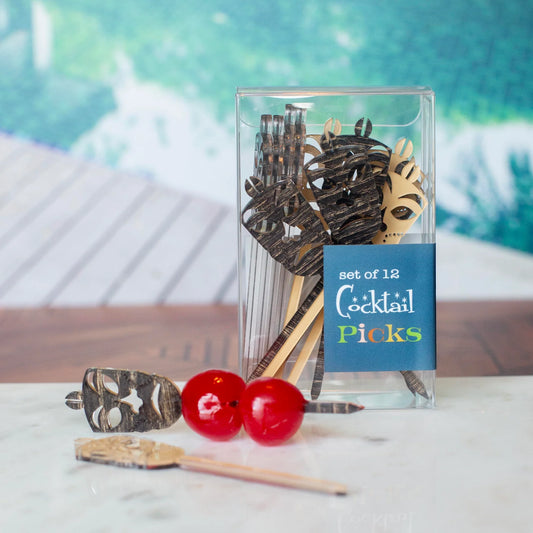 Tiki Cocktail Picks- Wood