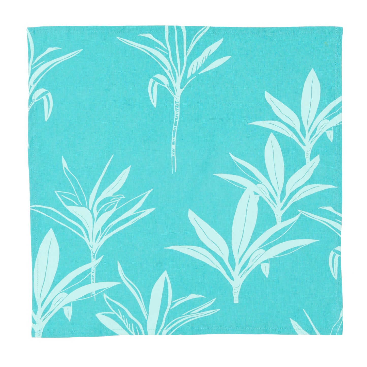 Ti Leaf Linen Napkin Set - Aqua