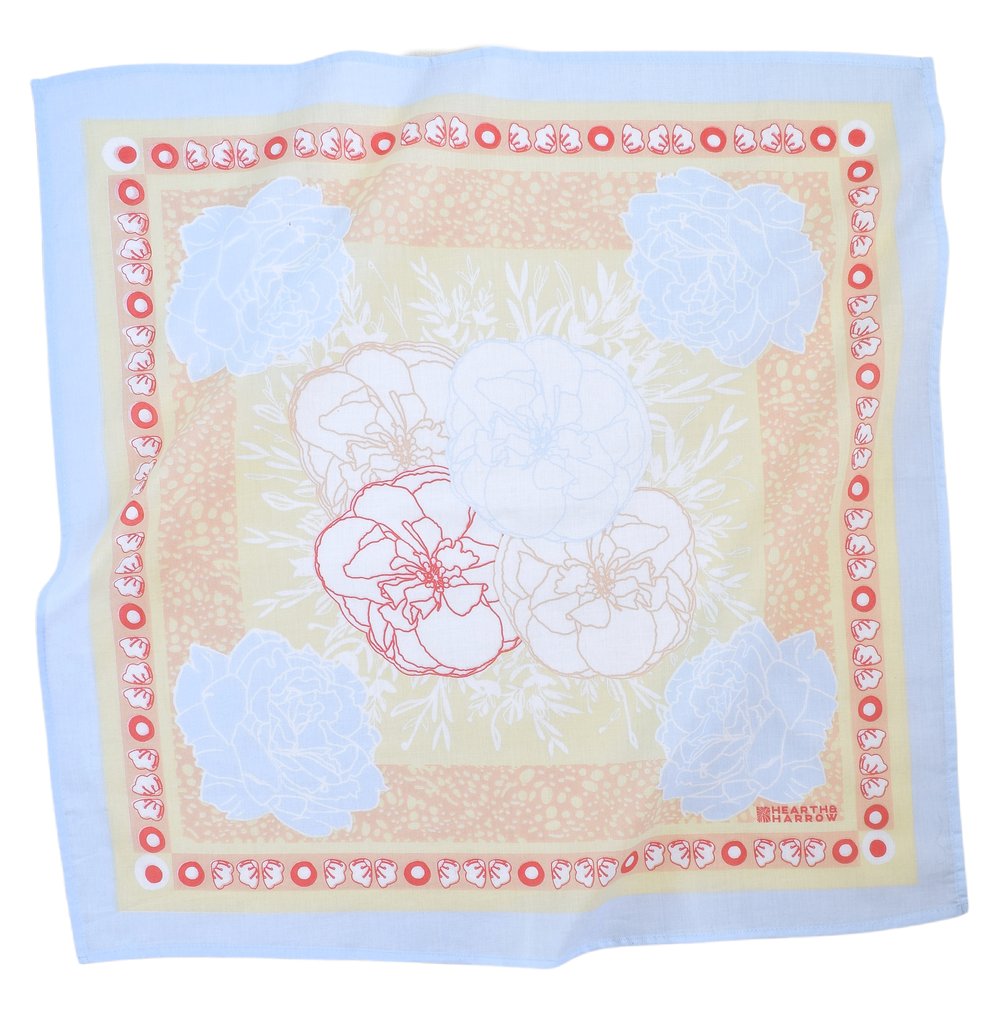 Bandana Peony Powder Blue