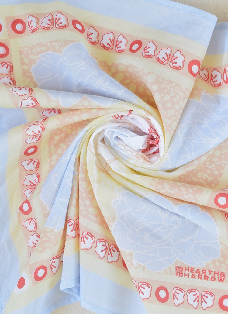 Bandana Peony Powder Blue