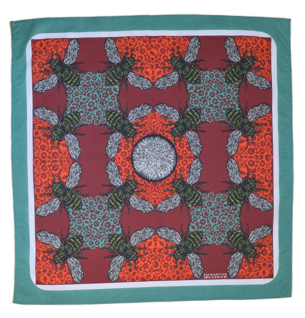 Bandana Honeybee Red & Teal