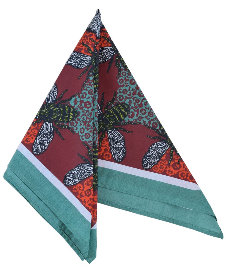 Bandana Honeybee Red & Teal