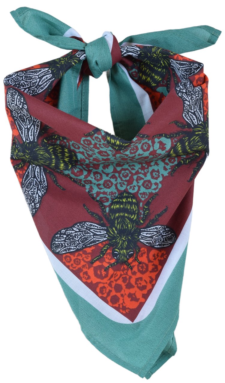 Bandana Honeybee Red & Teal