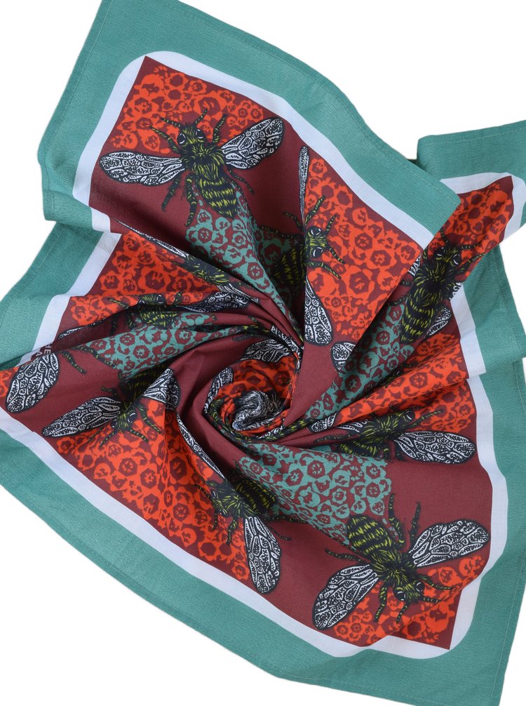 Bandana Honeybee Red & Teal