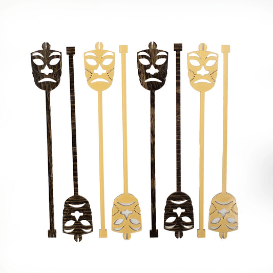 Tiki Swizzle Sticks- Wood