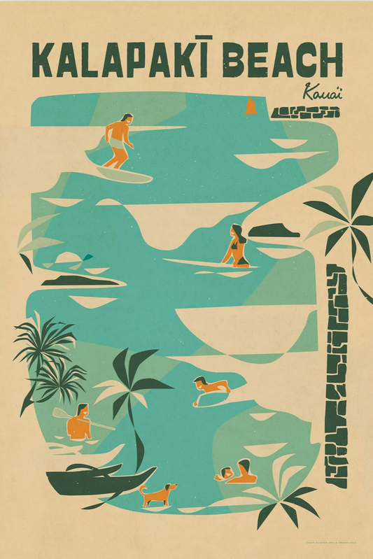 Kalapaki Beach Travel Print by Nick Kuchar