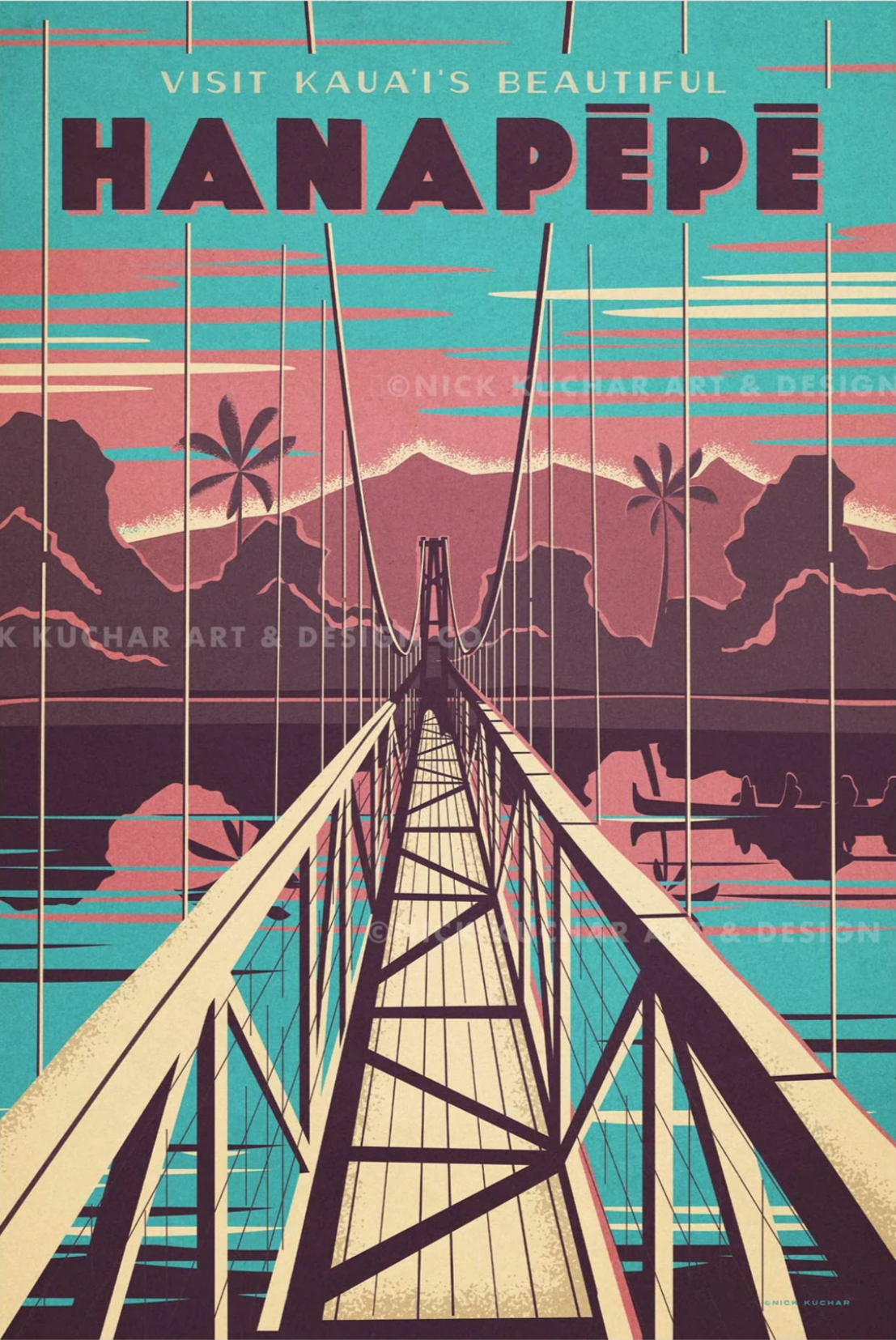 Hanapepe Travel Print by Nick Kuchar