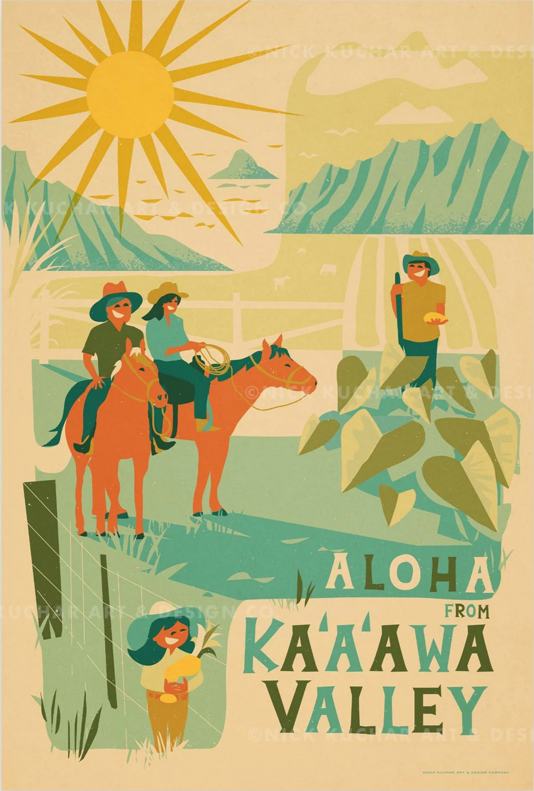 Ka'a'awa Travel Print by Nick Kuchar