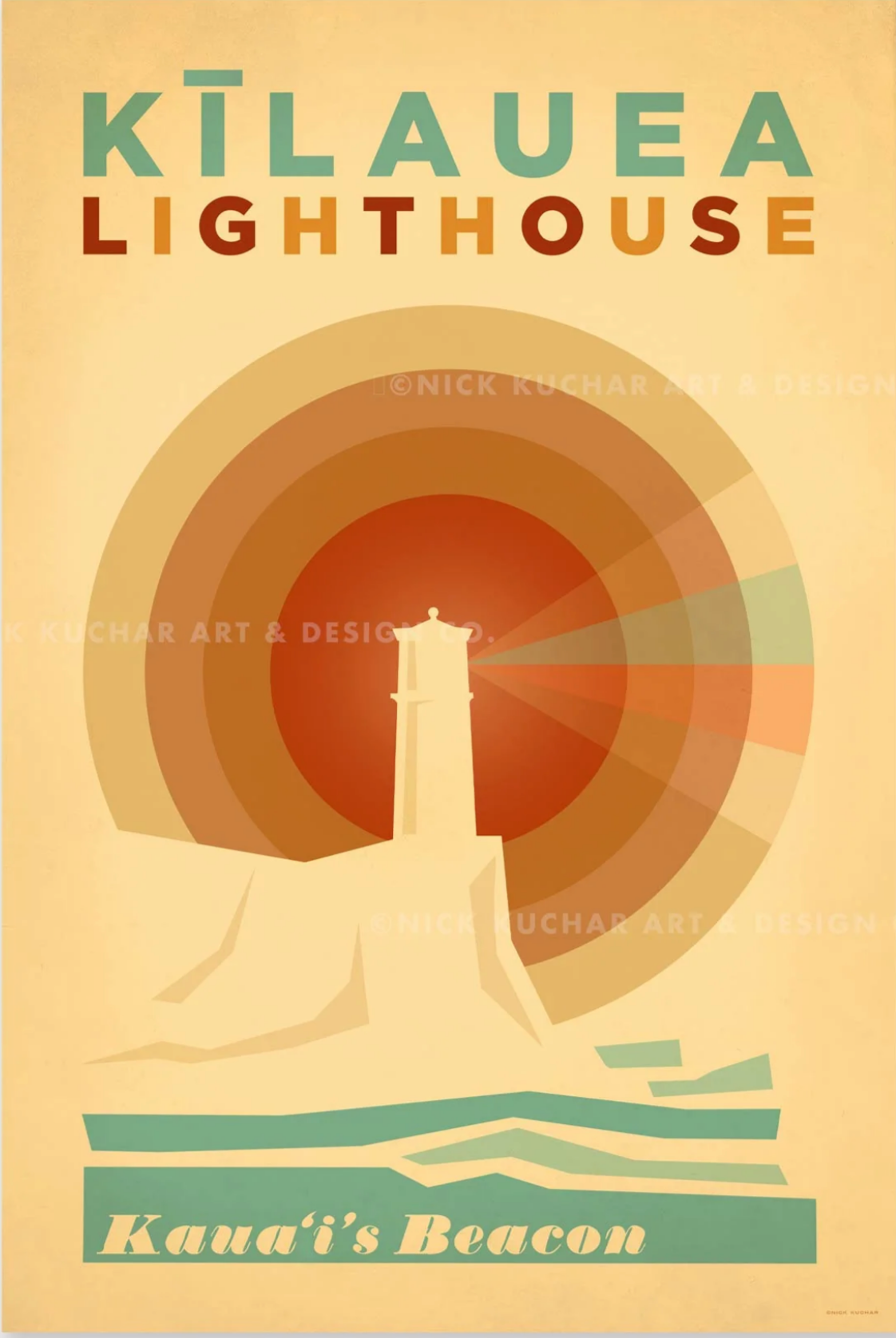 Kilauea Lighthouse Travel Print by Nick Kuchar