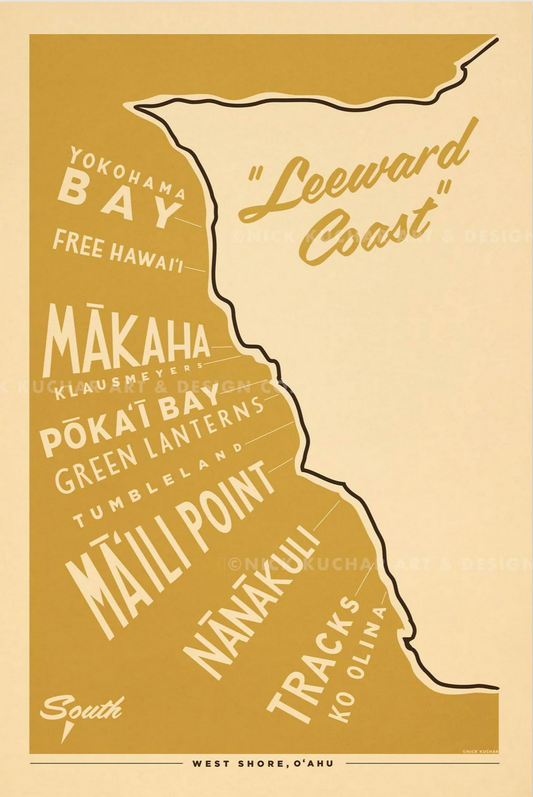 Leeward Coast Travel Print by Nick Kuchar