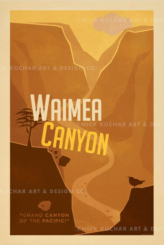 Waimea Canyon Travel Print by Nick Kuchar