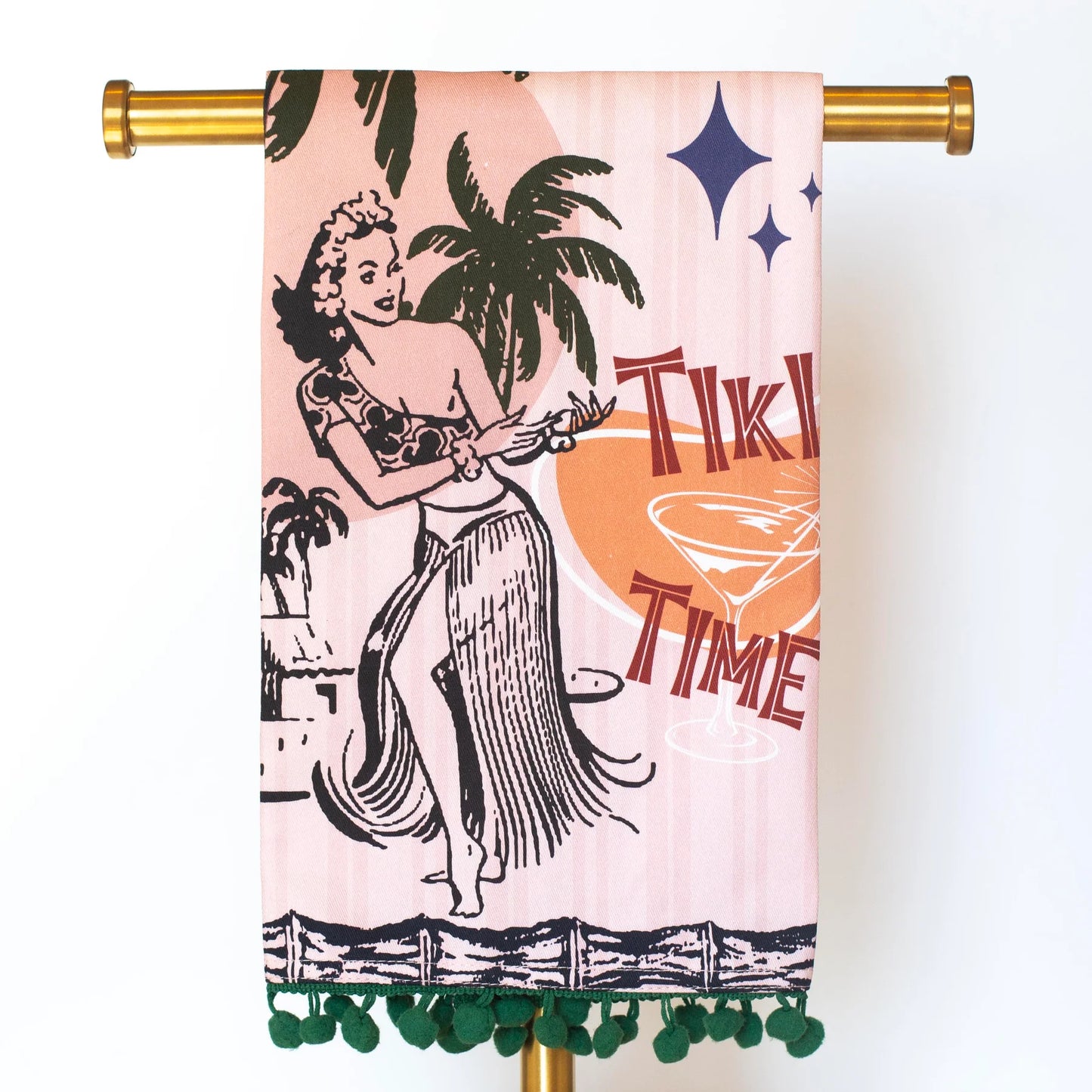 Mid Century Tea Towel- Tiki Hula