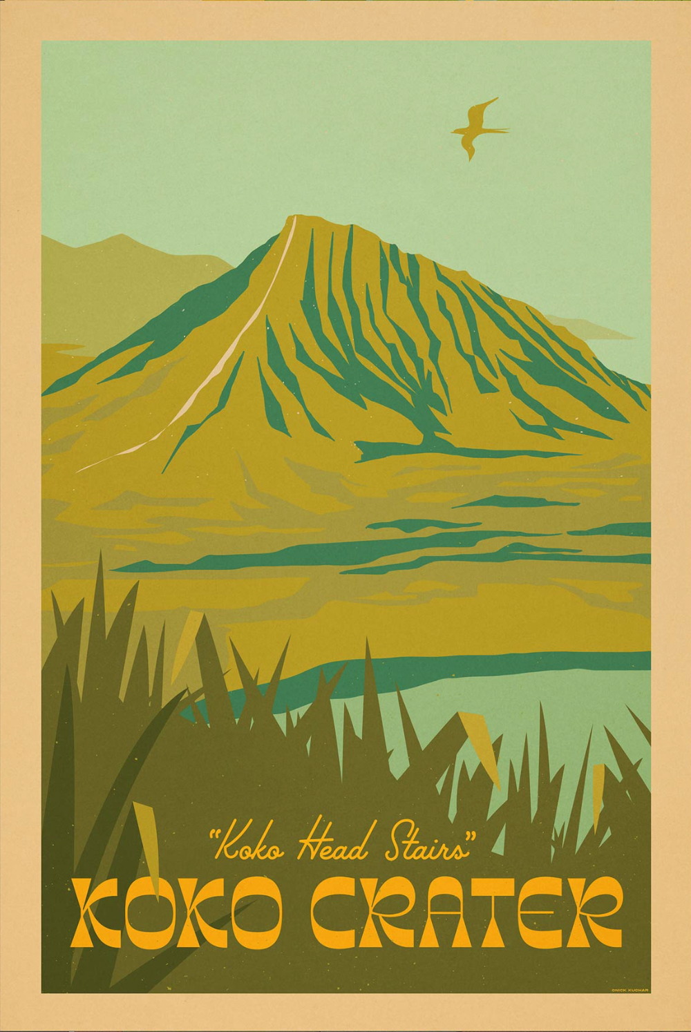 Koko Crater Travel Print by Nick Kuchar